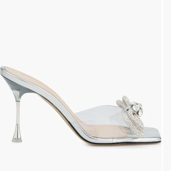 MACH & MACH Double Bow Clear Slide Sandal - Picture 3 of 7